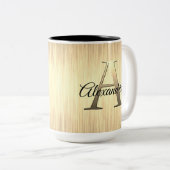 Tasse 2 Couleurs Monogramme or lisse (Devant droit)