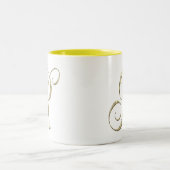 Tasse 2 Couleurs Monogramme or R initiales marchandise (Centre)