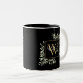 Tasse 2 Couleurs Monogramme Or Vert Foncé (Devant droit)