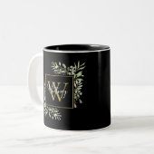 Tasse 2 Couleurs Monogramme Or Vert Foncé (Devant gauche)