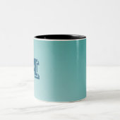 Tasse 2 Couleurs Monogramme personnalisé Gradient bleu (Centre)