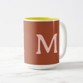 Tasse 2 Couleurs Monogramme personnalisé orange brûlé (Devant droit)