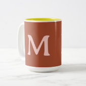 Tasse 2 Couleurs Monogramme personnalisé orange brûlé (Devant gauche)