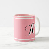 Tasse 2 Couleurs Monogramme rose (Devant droit)