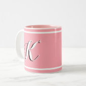 Tasse 2 Couleurs Monogramme rose (Devant gauche)