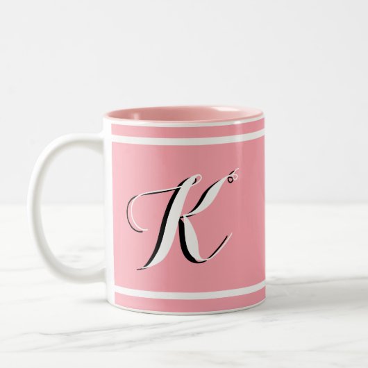 Tasse 2 Couleurs Monogramme rose (Gauche)