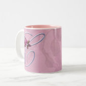 Tasse 2 Couleurs Monogramme rose C de roses (Devant gauche)