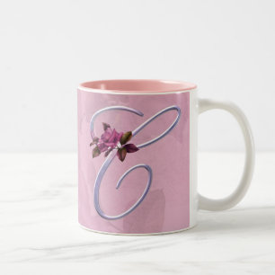 Tasse 2 Couleurs Monogramme rose C de roses