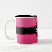 Tasse 2 Couleurs Monogramme rose de gradient (Gauche)