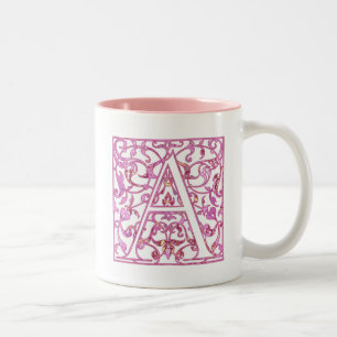 Tasse 2 Couleurs Monogramme rose filigrane