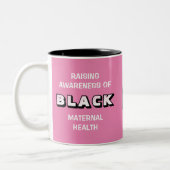 Tasse 2 Couleurs Monogramme rose Noir Sensibilisation à la santé ma (Gauche)