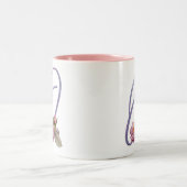 Tasse 2 Couleurs Monogramme rose O de roses (Centre)