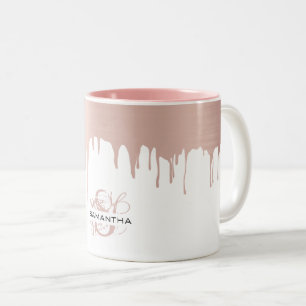 Tasse 2 Couleurs Monogramme Rose tendance Pink Gold