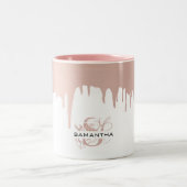 Tasse 2 Couleurs Monogramme Rose tendance Pink Gold (Centre)