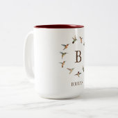 Tasse 2 Couleurs Monogramme roux et colibris d'Allen (Devant gauche)