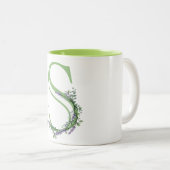 Tasse 2 Couleurs Monogramme S Lavande Eucalyptus (Devant droit)