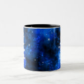 Tasse 2 Couleurs Monogramme, signe zodiaque, Pisces avec galaxie bl (Centre)
