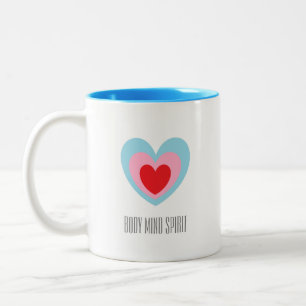 Tasse 2 Couleurs Monogramme triple cœur Corps Esprit Âme