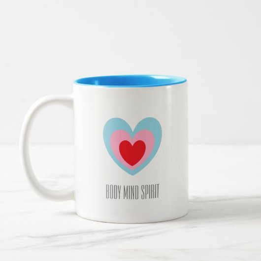 Tasse 2 Couleurs Monogramme triple cœur Corps Esprit Âme (Gauche)