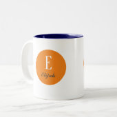 Tasse 2 Couleurs monogramme Twilight nom customisé et initiale (Devant gauche)