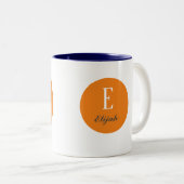 Tasse 2 Couleurs monogramme Twilight nom customisé et initiale (Devant droit)