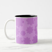 Tasse 2 Couleurs monogramme unique violet clair nom initiales (Gauche)