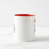 Tasse 2 Couleurs Monogramme W Initial Élégant Moderne Noël Script (Centre)