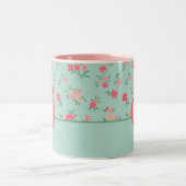 Tasse 2 Couleurs Monogrammes Tons Rose Dainty Fleurs (Centre)