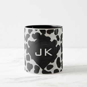 Tasse 2 Couleurs Monographie dalmate noir et blanc