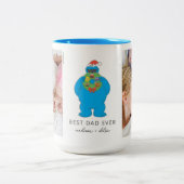 Tasse 2 Couleurs Monstre de biscuits de Noël | Meilleur papa - Phot (Centre)