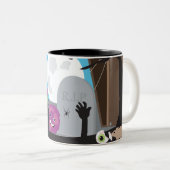 Tasse 2 Couleurs Monstre d'Halloween (Devant droit)