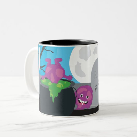 Tasse 2 Couleurs Monstre d'Halloween (Devant gauche)