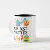 Tasse 2 Couleurs Monstres World Meilleur Big Brother (Devant gauche)