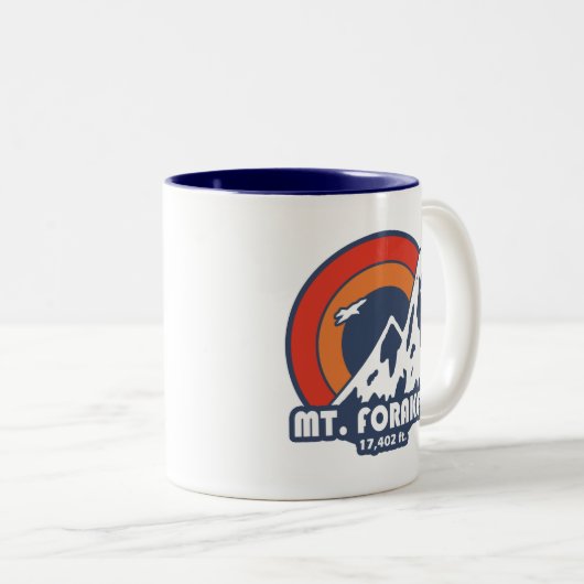Tasse 2 Couleurs Mont Foraker Alaska Sun Eagle (Devant droit)
