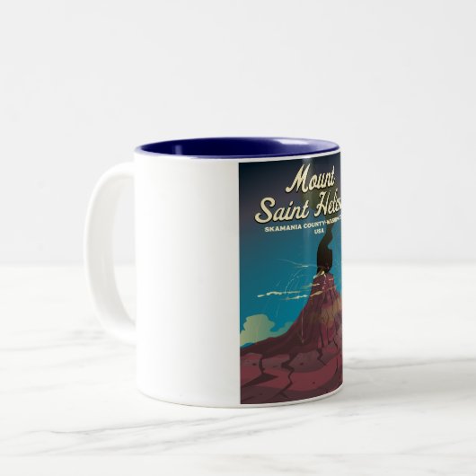Tasse 2 Couleurs Mont Saint Helens Washington USA (Devant gauche)