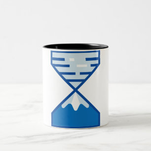Tasse 2 Couleurs Montagne de la Nature Moderne Bleue en Sablier