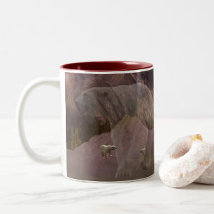 Tasse 2 Couleurs Montagne de l'ours polaire,