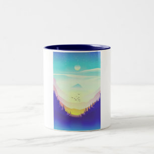 Tasse 2 Couleurs Montagnes Brumeuses