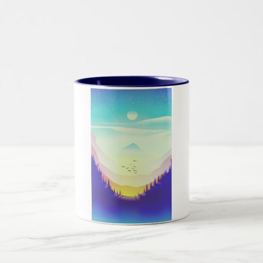 Tasse 2 Couleurs Montagnes Brumeuses (Centre)