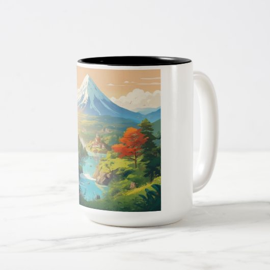 Tasse 2 Couleurs Montagnes et rivières  (Devant droit)