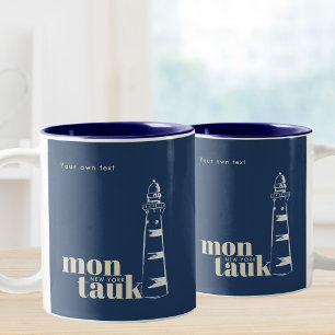Tasse 2 Couleurs Montauk New York phare griffonné