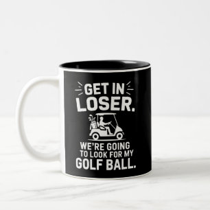 Tasse 2 Couleurs Monte dans la voiture de golf perdant cherche mon
