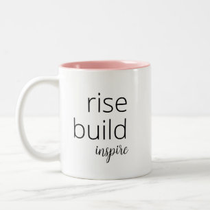 Tasse 2 Couleurs Monter, construire, inspirer - Citation de motivat