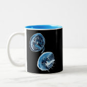 Tasse 2 Couleurs MoonJellyfish aquarelle art (Gauche)