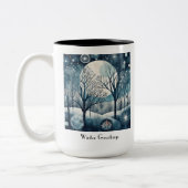 Tasse 2 Couleurs Moonlit Nordic Forest, personnalisable (Gauche)