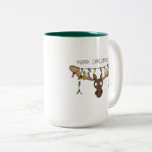 Tasse 2 Couleurs Moose Cute Funny Noël (Devant droit)