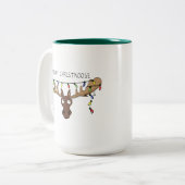 Tasse 2 Couleurs Moose Cute Funny Noël (Devant gauche)