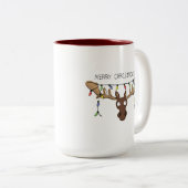 Tasse 2 Couleurs Moose Cute Funny Noël (Devant droit)