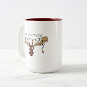 Tasse 2 Couleurs Moose Cute Funny Noël (Devant gauche)