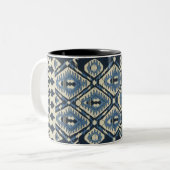 Tasse 2 Couleurs Moquette orientale turque Perse bleu (Devant gauche)